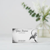 Carte De Visite Arme de tatouage noir et blanc élégant (Debout devant)