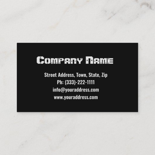 Carte De Visite Armes à feu noires (Dos)