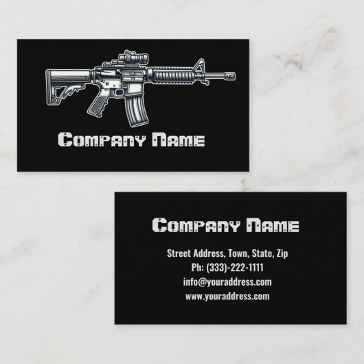 Carte De Visite Armes à feu noires (Devant / Derrière)