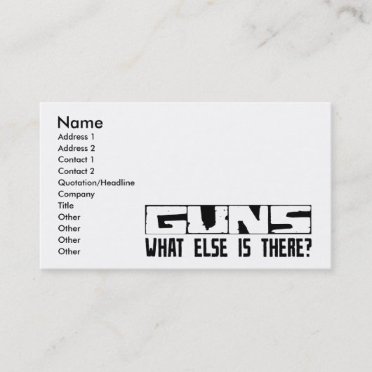 Carte De Visite Armes à feu quoi encore est là ? (Devant)