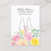 Carte De Visite Armoire à bijoux rose aquarelle fleurie (Devant)