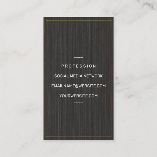 Carte De Visite Armoire culinaire | Texture noire (Dos)