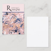 Carte De Visite Armoire de bijoux en marbre rose bleu marine (Devant / Derrière)