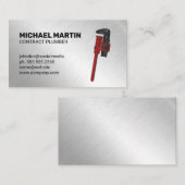 Carte De Visite Armoire de plomberie | Arrière - plan métallique e (Devant / Derrière)