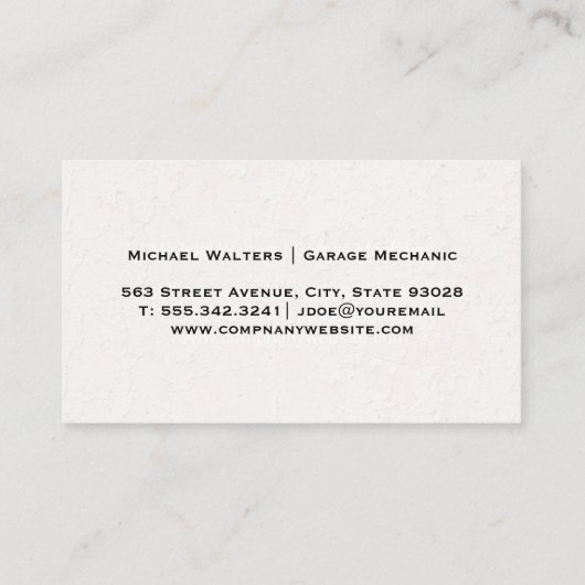 Carte De Visite Armoire de retenue mécanique | Services Auto (Dos)