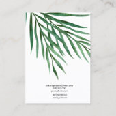 Carte De Visite Armoire d'oreille pour bijoux en paume tropical (Dos)