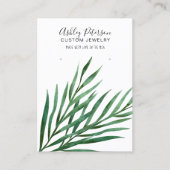 Carte De Visite Armoire d'oreille pour bijoux en paume tropical (Devant)