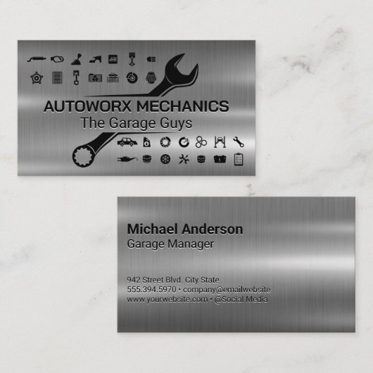 Carte De Visite Armoire mécanique | Services automatiques | Métall (Devant / Derrière)