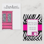 Carte de visite Armoire rose Zebra (Devant / Derrière)