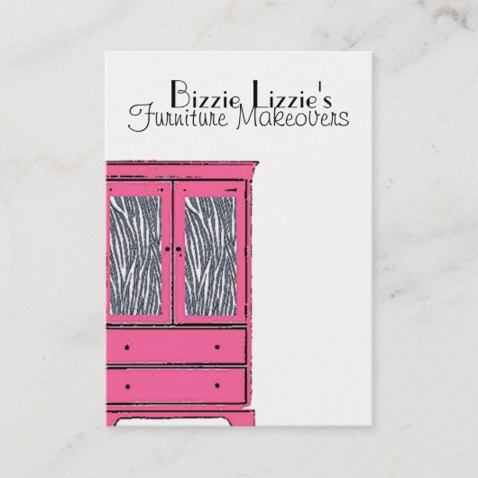 Carte de visite Armoire rose Zebra (Devant)