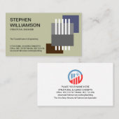 Carte De Visite Armoires blanches verticales Blocs de construction (Devant / Derrière)