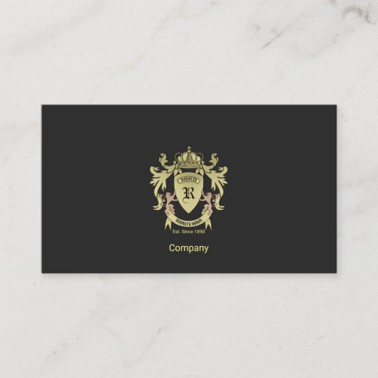 Carte De Visite Armoiries En Or (Devant)