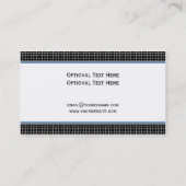 Carte De Visite Armure bleue et argentée noire masculine en métal (Dos)