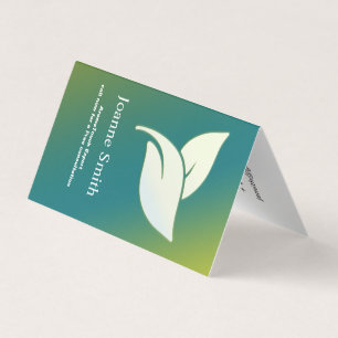 Carte De Visite Aroma Therapy Feuilles avec dégradé vert et bleu