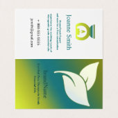 Carte De Visite Aroma Therapy Feuilles avec dégradé vert et bleu (Intérieur déplié)