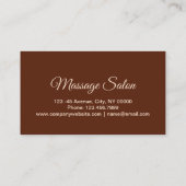 Carte De Visite Aromathérapie Acupression Reiki Massage thérapeuti (Dos)