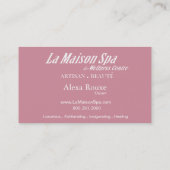 Carte De Visite Aromathérapie de thérapie de massage de spa de (Dos)