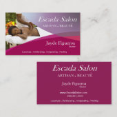 Carte De Visite Aromathérapie de thérapie de massage de spa de (Devant / Derrière)