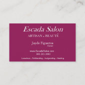 Carte De Visite Aromathérapie de thérapie de massage de spa de (Dos)