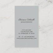 Carte De Visite Aromathérapie Élégante Gris Essential Oils (Dos)
