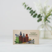 Carte De Visite Aromathérapie huiles Aquarelle Illustration (Debout devant)