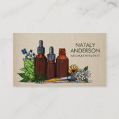 Carte De Visite Aromathérapie huiles Aquarelle Illustration (Devant)