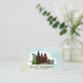Carte De Visite Aromathérapie huiles Aquarelle Illustration (Debout devant)