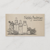 Carte De Visite Aromathérapie huiles Crayon croquis (Devant)