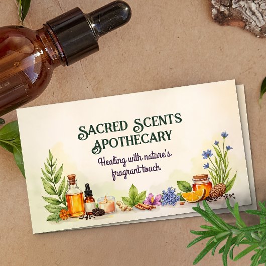 Carte De Visite Aromathérapie Pratique Aquarelle Illustration