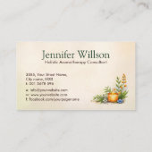 Carte De Visite Aromathérapie Pratique Aquarelle Illustration (Dos)