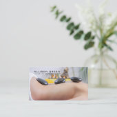 Carte De Visite Aromathérapiste Hot Stone Massage Salon (Debout devant)
