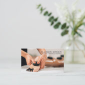 Carte De Visite Aromathérapiste Hot Stone Massage Salon (Debout devant)