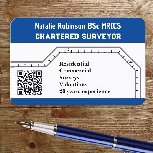 Carte De Visite Arpenteur agréé QR Code Modèle moderne