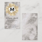 Carte De Visite Arrangement de fleurs élégant en marbre (Devant / Derrière)