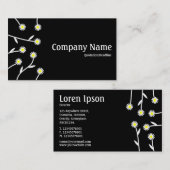 Carte De Visite Arrangement de fleurs - Noir (Devant / Derrière)