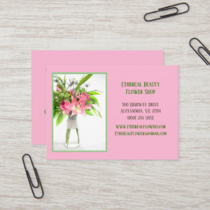 Carte De Visite Arrangement de fleurs rose