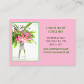Carte De Visite Arrangement de fleurs rose (Devant)