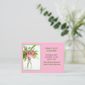 Carte De Visite Arrangement de fleurs rose (Debout devant)