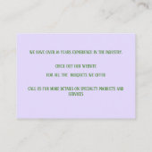 Carte De Visite Arrangement de fleurs violettes (Dos)