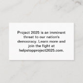 Carte De Visite Arrêter le projet 2025 (Dos)