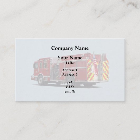 Carte De Visite Arrière du moteur à feu avec drapeau américain (Devant)