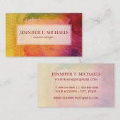 Carte De Visite arrière - plan à aquarelle Abstraite peint (Devant / Derrière)