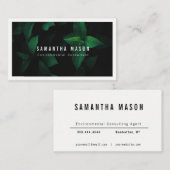 Carte de visite Arrière - plan à feuilles vertes f (Devant / Derrière)