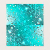 Carte De Visite Arrière - plan à huile Turquoise de la menthe (Extérieur déplié)