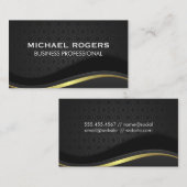 Carte De Visite Arrière - plan Abstrait Gold Black Ornate (Devant / Derrière)