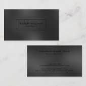 Carte De Visite Arrière - plan Abstrait moderne brillant noir (Devant / Derrière)