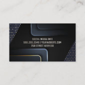 Carte De Visite Arrière - plan Abstrait | Motif de points d'or (Dos)