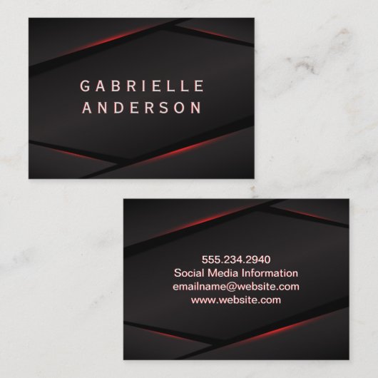 Carte De Visite Arrière - plan Abstrait Red Glow (Devant / Derrière)