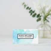 Carte De Visite Arrière - plan aquarelle (Debout devant)