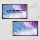 Carte De Visite Arrière - plan aquarelle | Bordure en bois (Devant / Derrière)